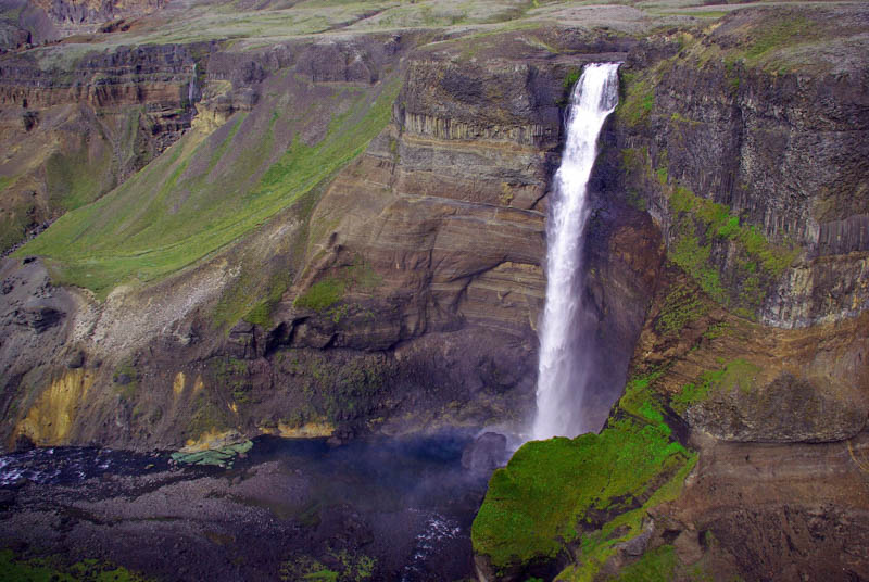 Hjalparfoss (Hjálparfoss) Waterfall